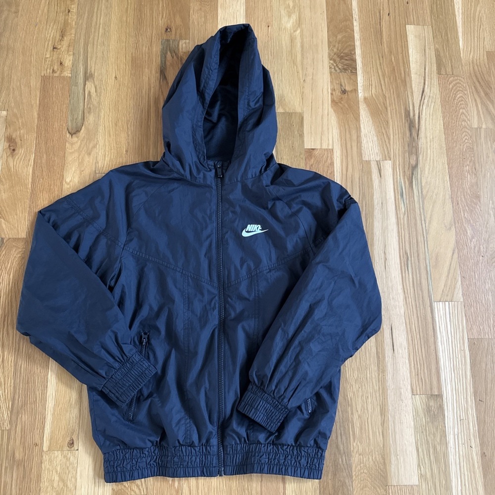Nike Black Packable Vented Windbreaker Full zip Jacket Youth large